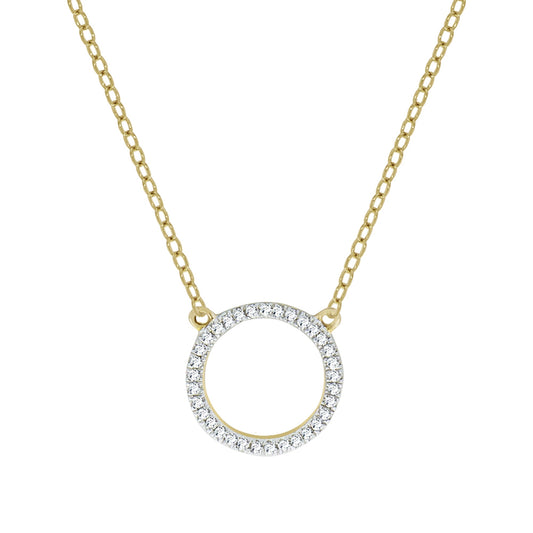 Kette Damen 375 Gelbgold zweifarbig mit Diamanten besetzt