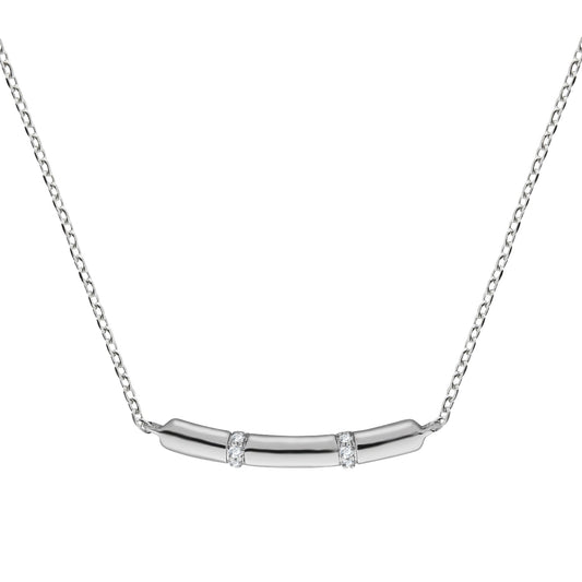 Kette Damen 375 Weißgold mit Diamanten besetzt