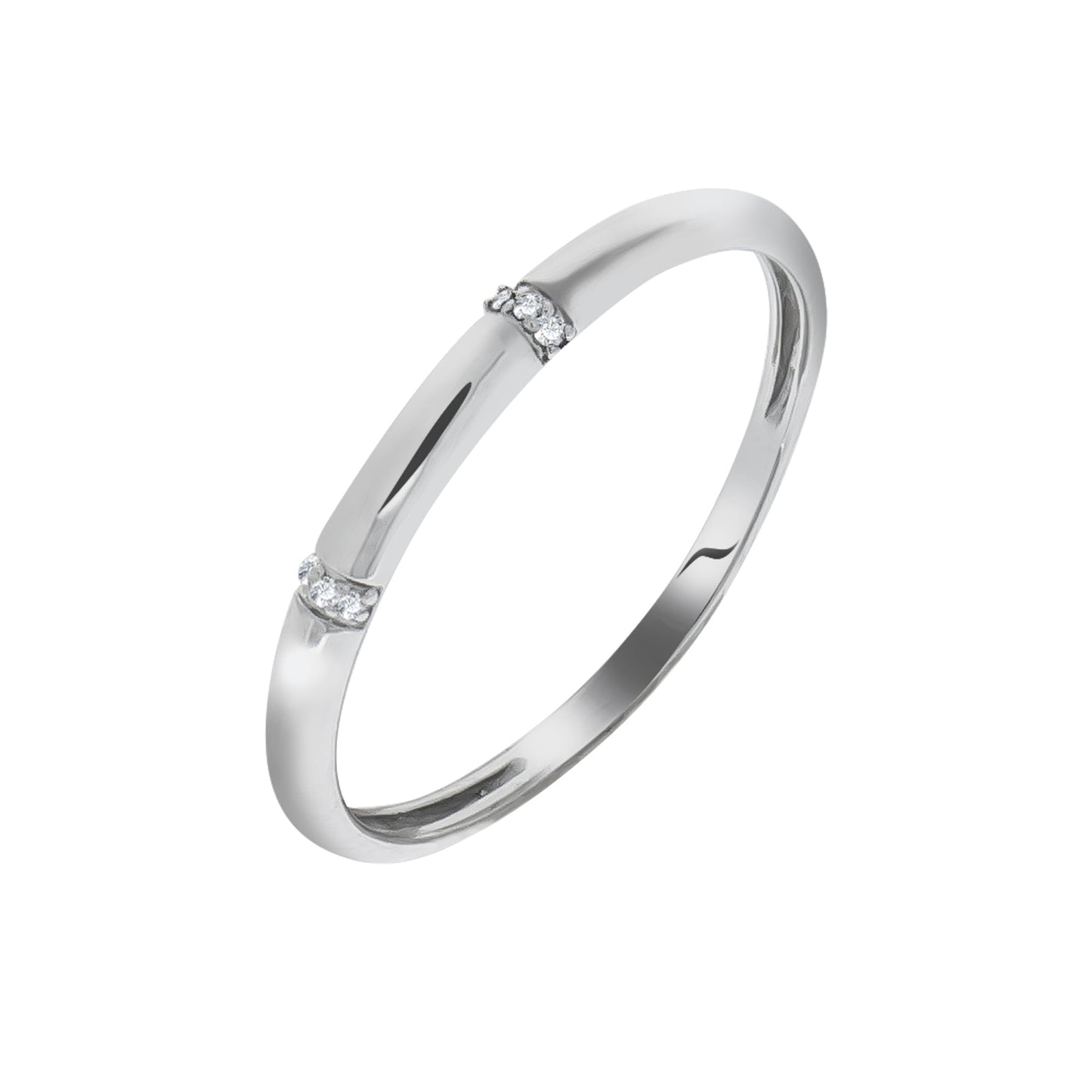 Ring Frauen 375 Weißgold mit Diamanten bestückt