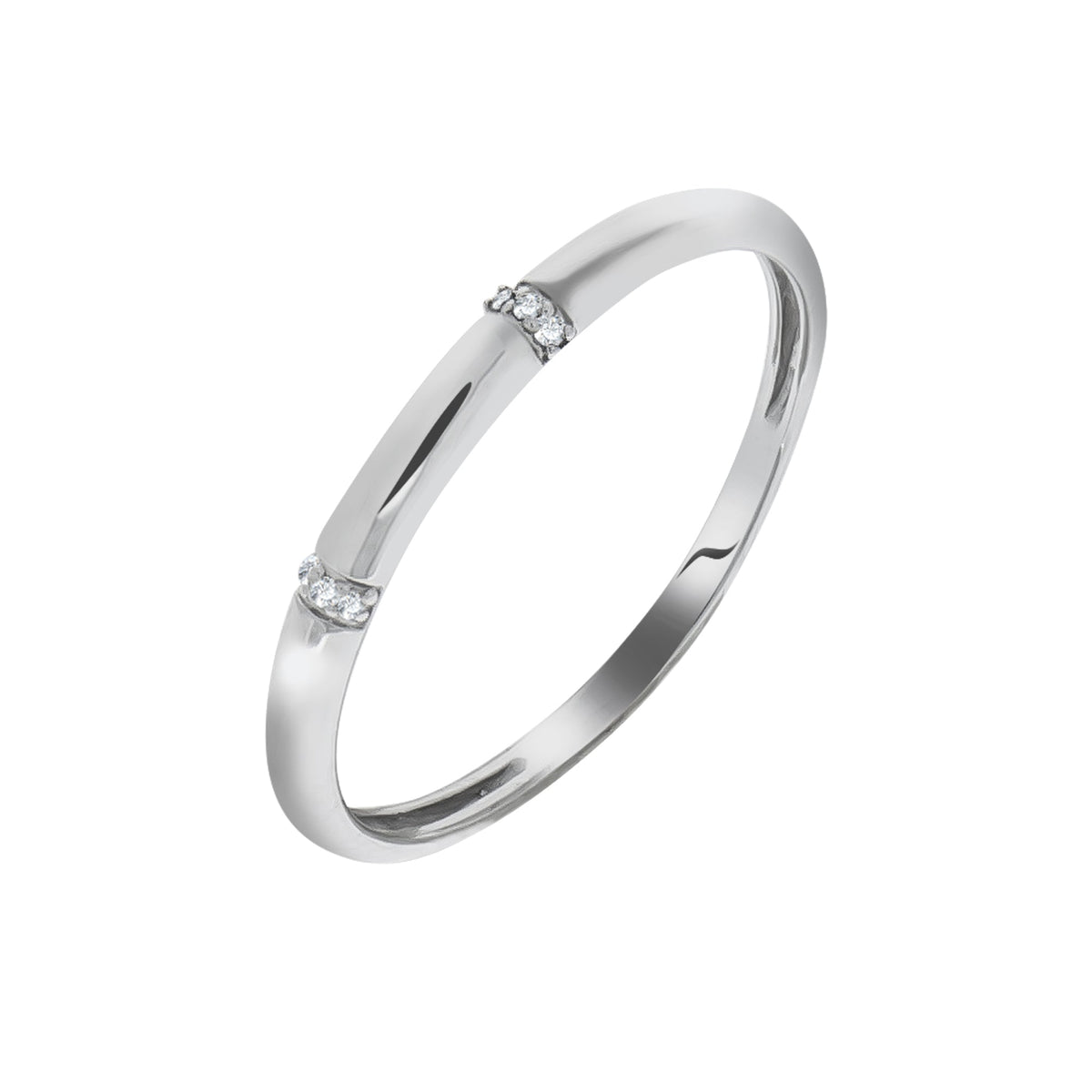 Ring Frauen 375 Weißgold mit Diamanten bestückt