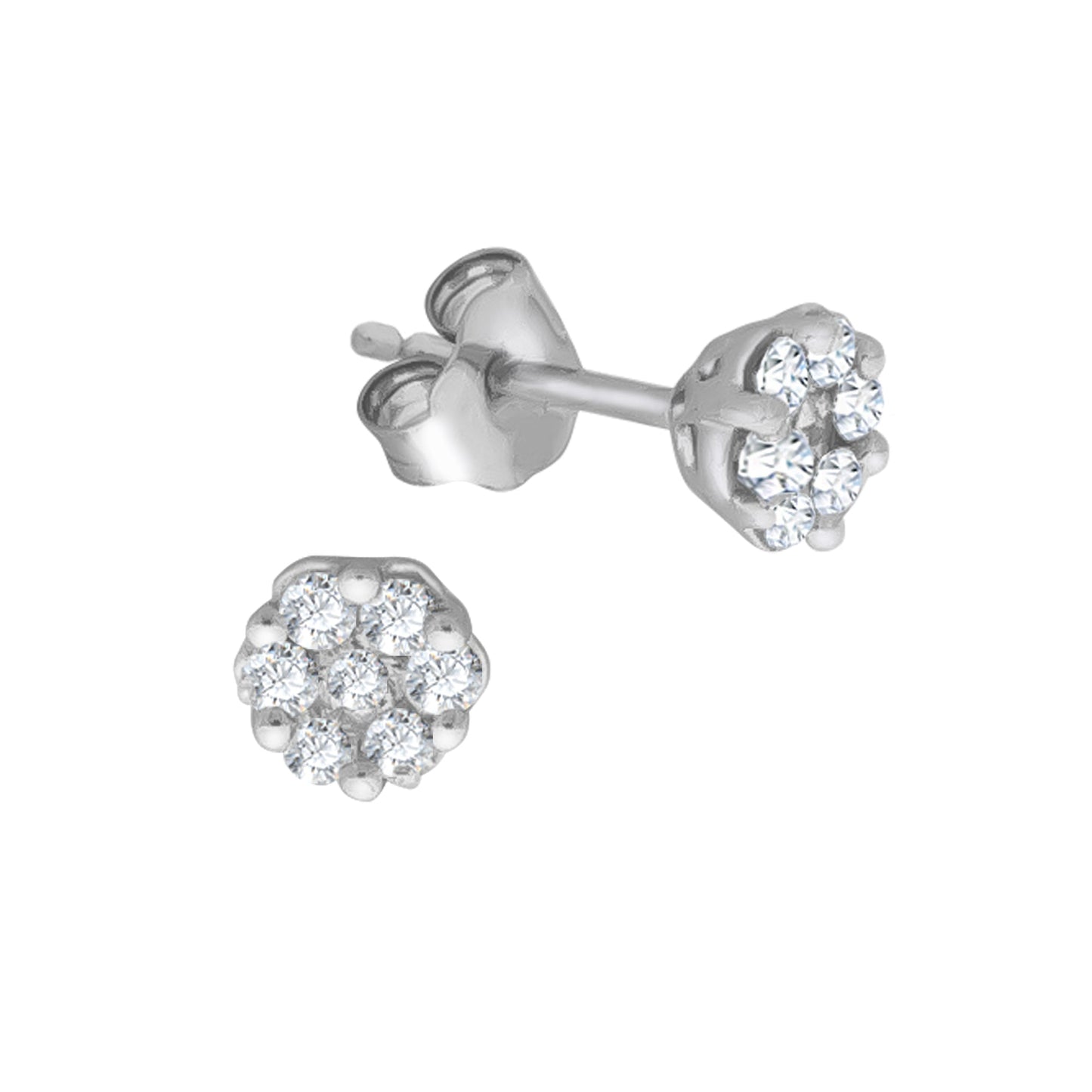 Ohrstecker 585 Weißgold Brillant 585/- Gold 1,0cm Brillant 0,20ct.