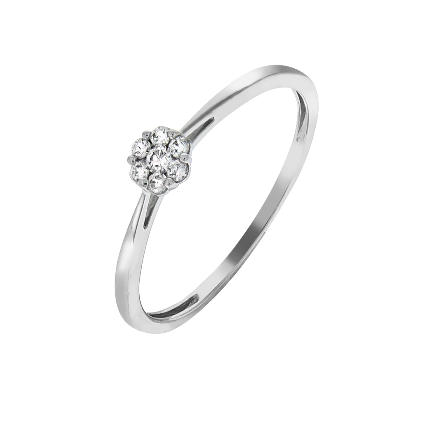 Ring Damen 375 Weißgold mit Brillanten besetzt