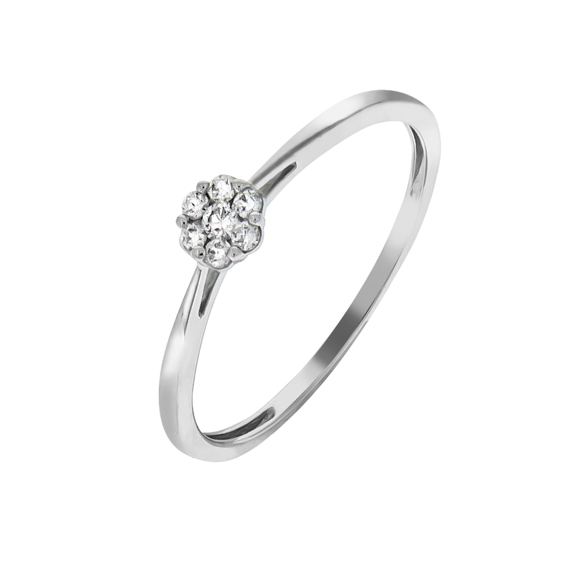 Ring Damen 585 Weißgold mit Brillanten besetzt