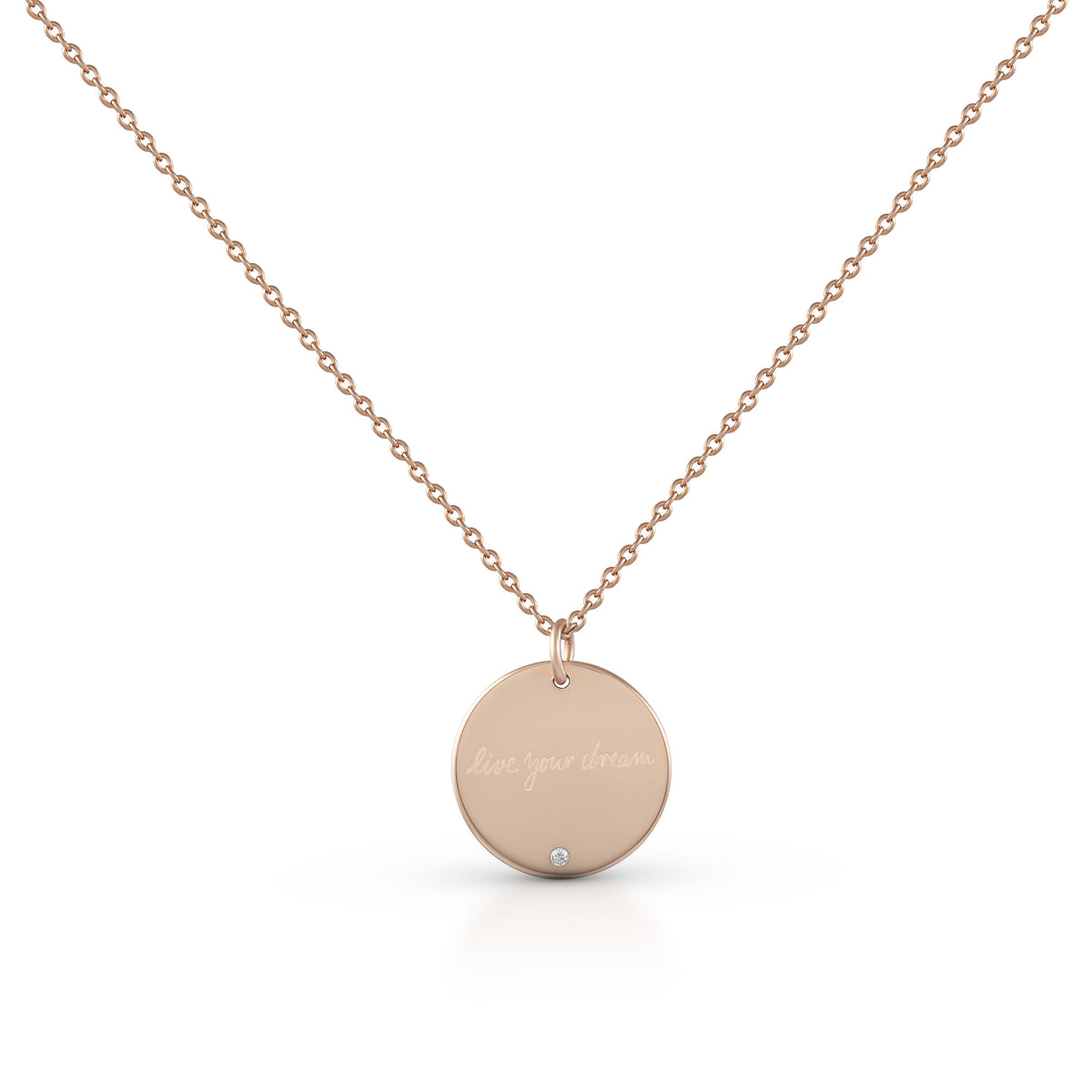 Anhänger mit Kette Ankerkette 925/- Sterling Silber rotvergoldet 45,0cm Zirkonia