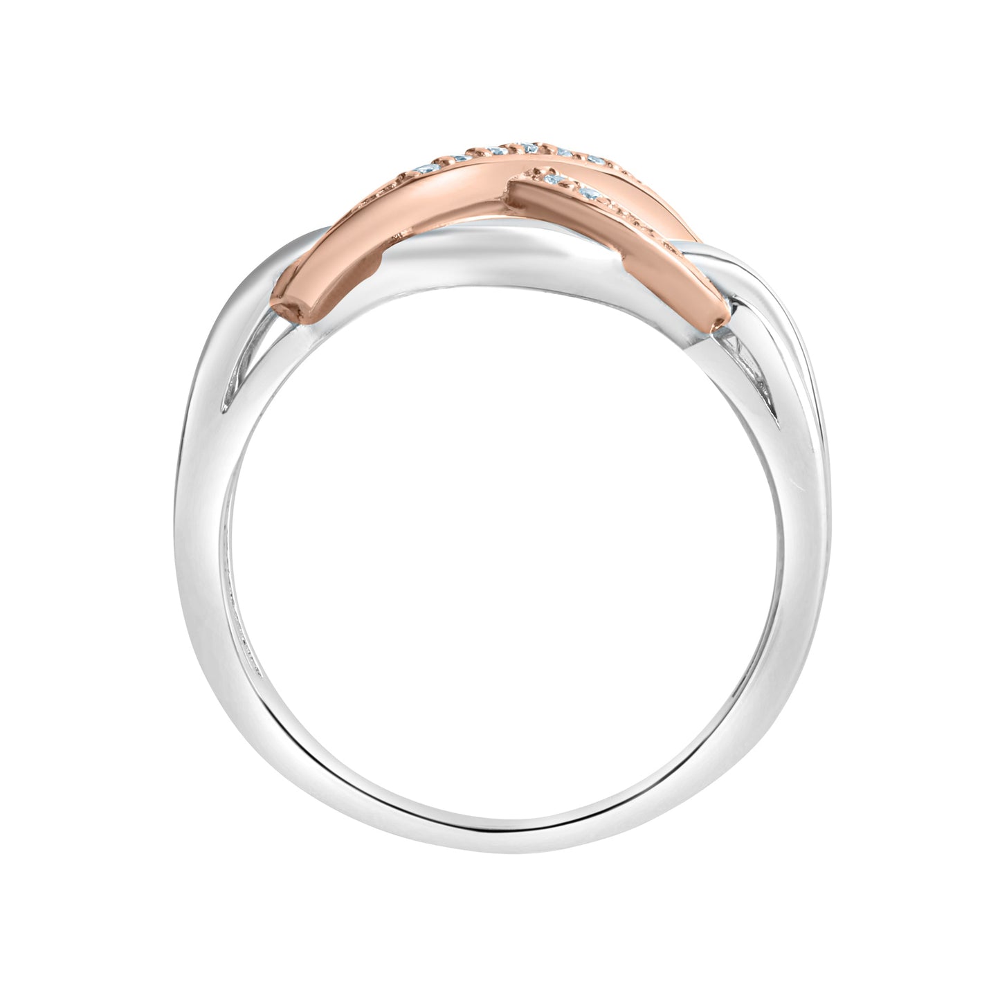 Ring 925/- Sterling Silber rotvergoldet (teil) Zirkonia