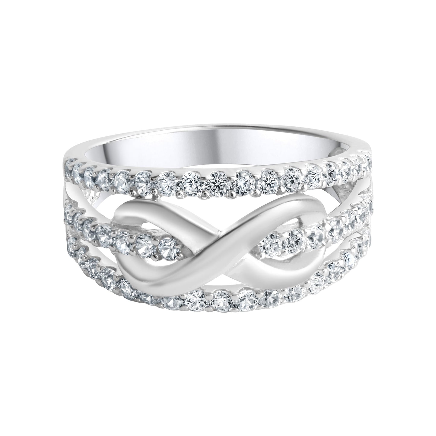 Ring 925/- Sterling Silber rhodiniert Zirkonia
