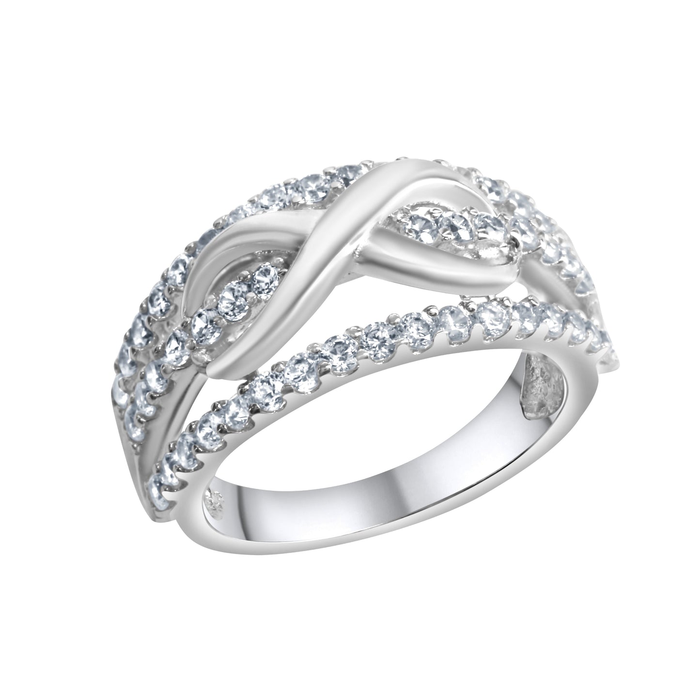 Ring 925/- Sterling Silber rhodiniert Zirkonia