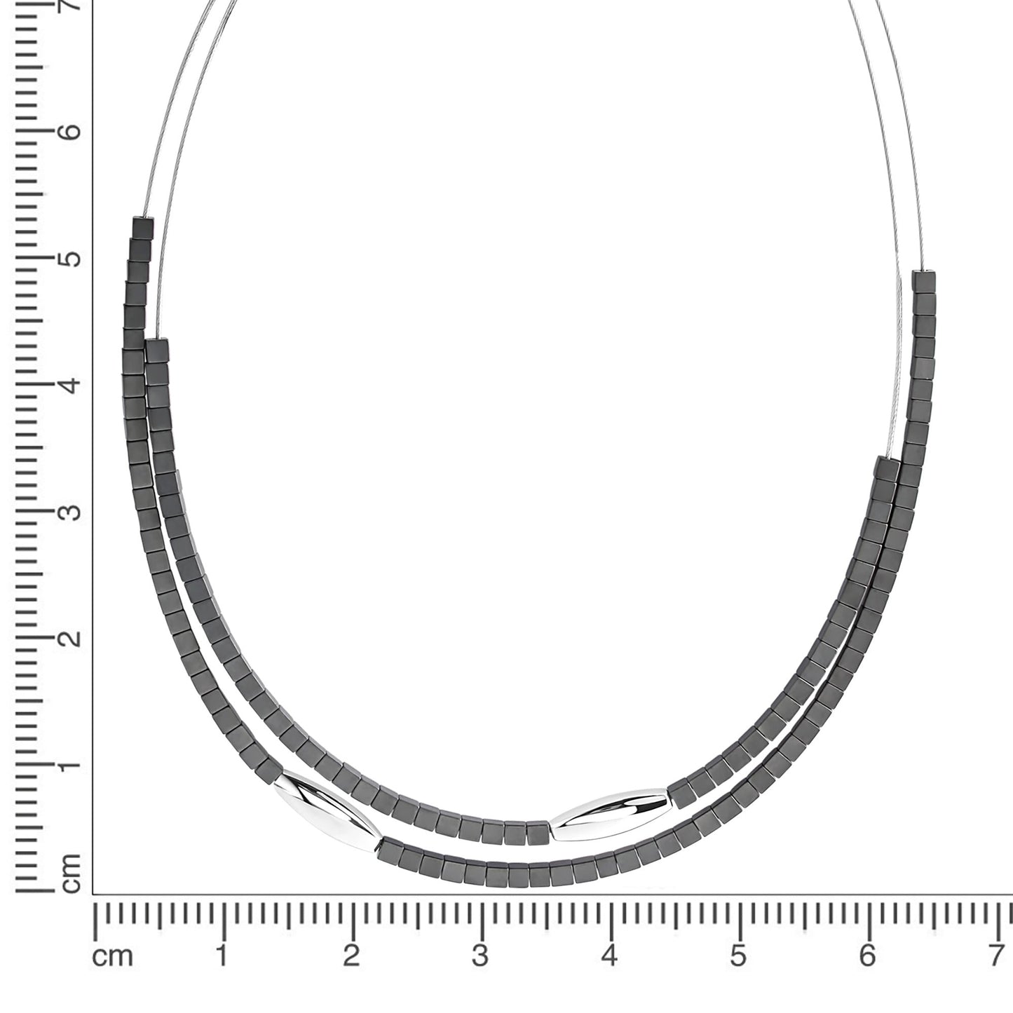 Halskette Omegareif 925/- Sterling Silber + Edelstahl rhodiniert 47,0cm