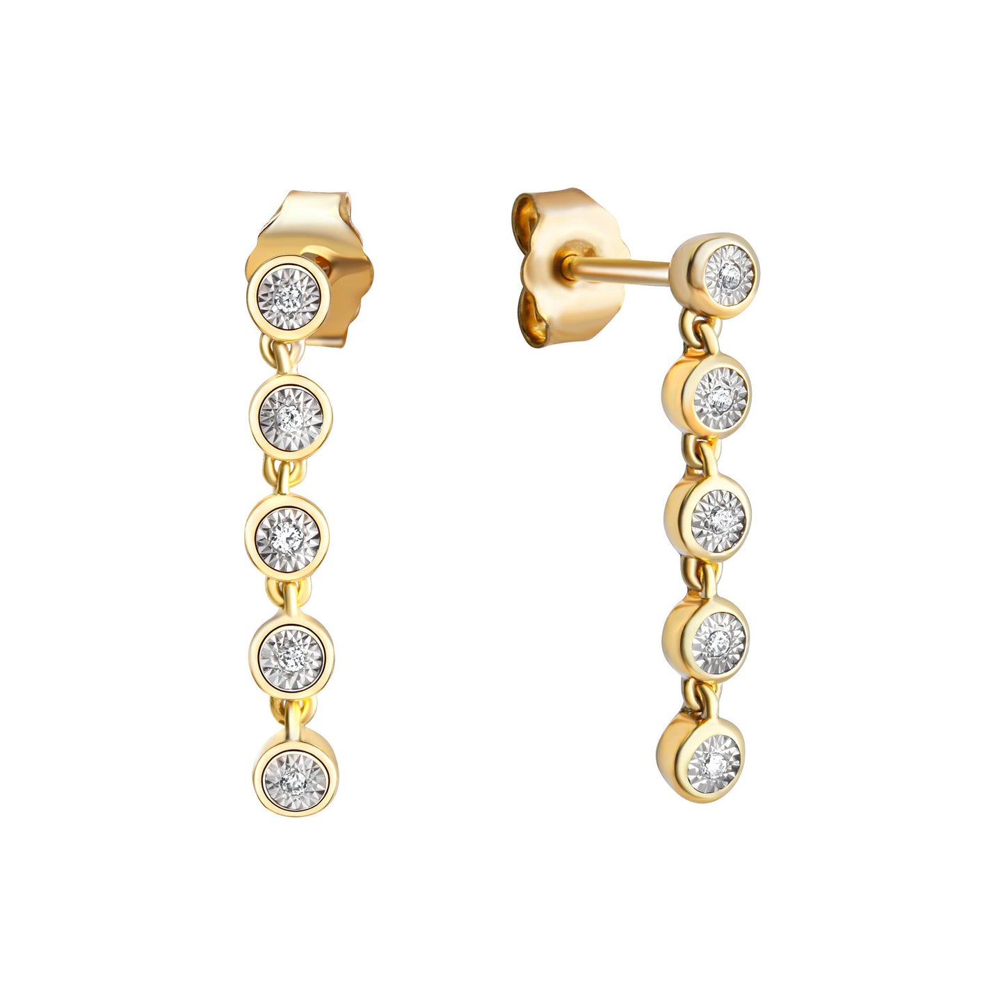 Ohrringe 585/- Gold rhodiniert (teil) 2,0cm Brillant 0,05ct