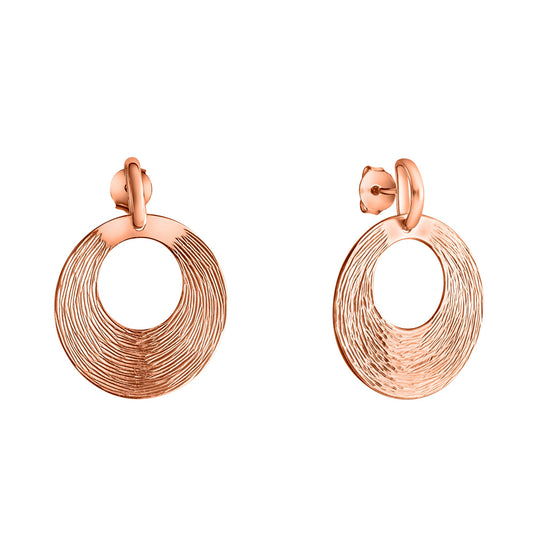 Celesta Silber - Damen-Ohrringe aus 925 Sterling Silber rosé-vergoldet mit diamantierter Oberfläche