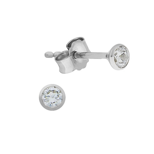 Vivance - Damen Ohrstecker 375/- Weißgold mit Zirkonia 3mm