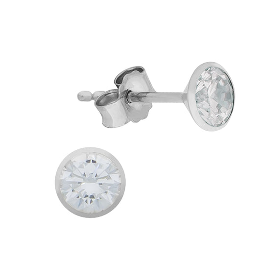 Vivance - Damen Ohrstecker 375/- Weißgold mit Zirkonia 5mm