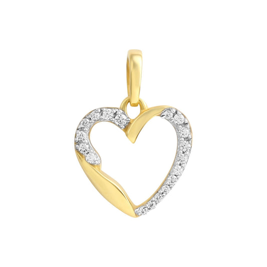 Vivance - Anhänger 333/- Gelbgold bicolor Motiv Herz mit Zirkonia