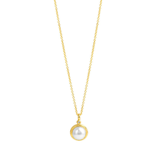 Vivance - Anhänger mit Kette 42 cm Zirkonia und Süßwasserzuchtperle 8,5 mm