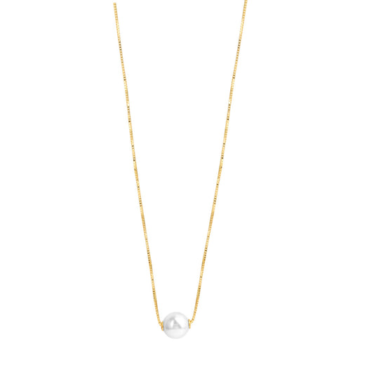 Vivance - Damen Collier in 375 Gelbgold mit 1 Süßwasserperle 6,5-7 mm