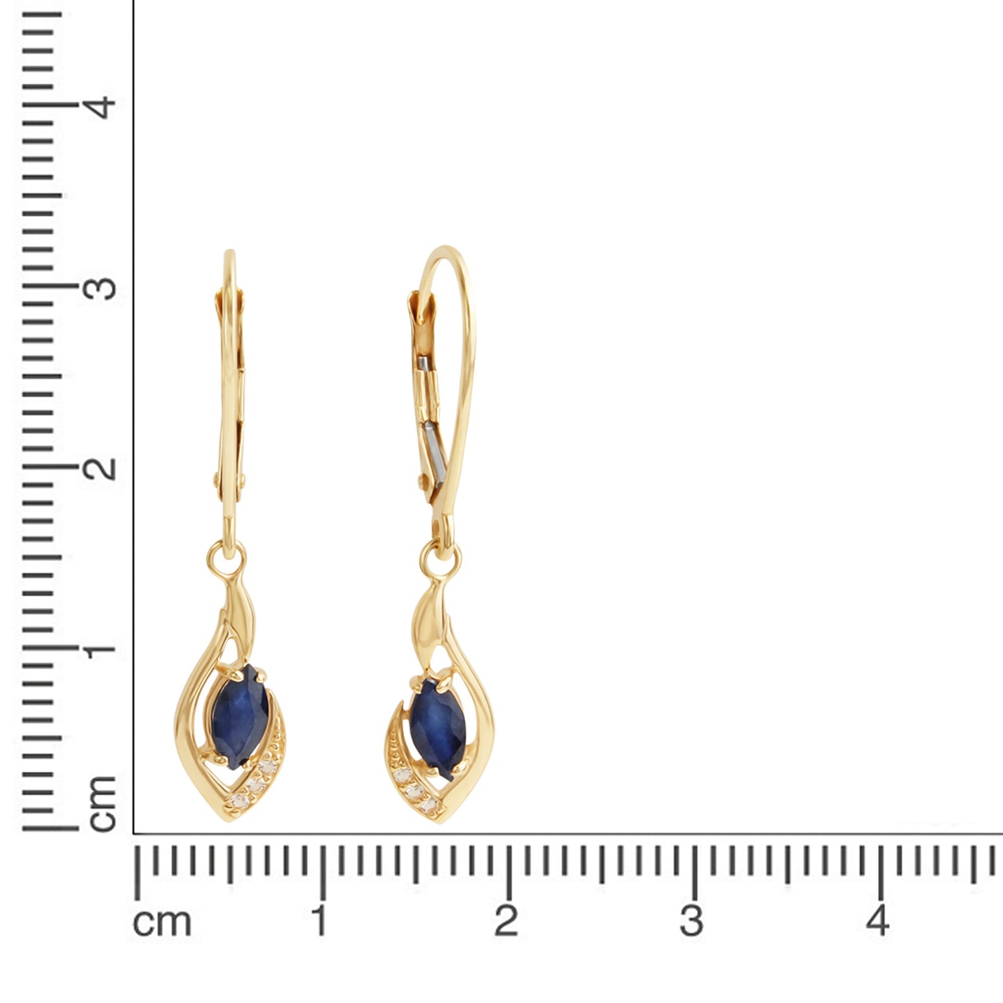 Ohrhänger 375/- Gold 3,1cm Saphir