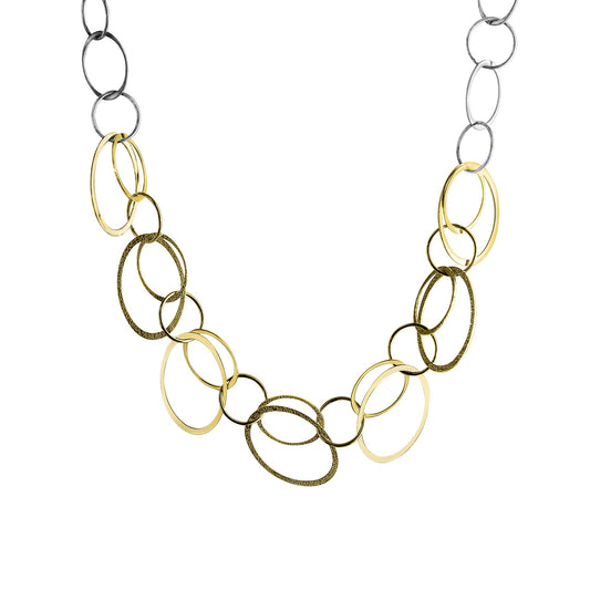 Celesta - Damen-Halskette aus 925 Sterling Silber zweifarbig 45cm lang