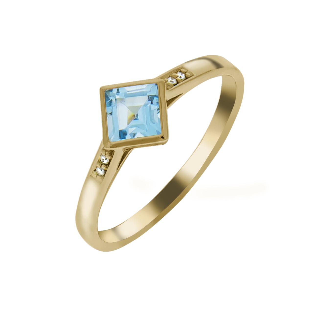 Goldring Damen 585 Gelbgold mit Blautopas