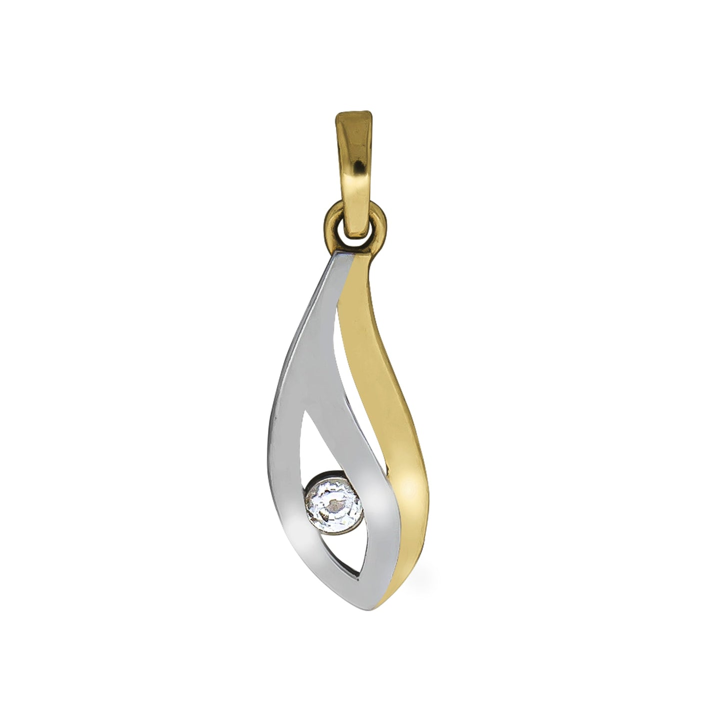 Anhänger 375/- Gold 2,1cm Zirkonia