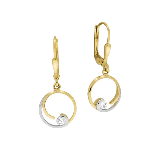 Vivance - Ohrhänger aus 333 Gelbgold bicolor mit Zirkonia