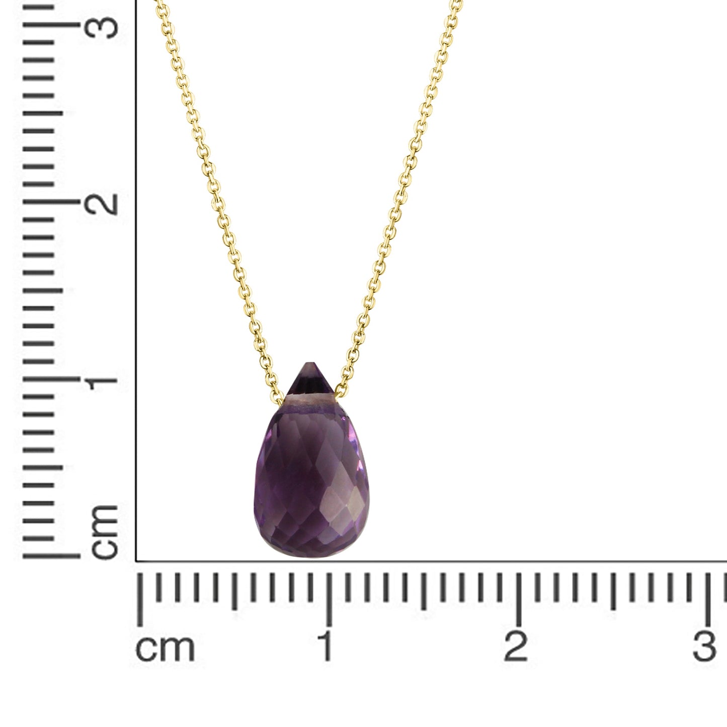 Halskette Ankerkette 375/- Gold 45,0cm Amethyst