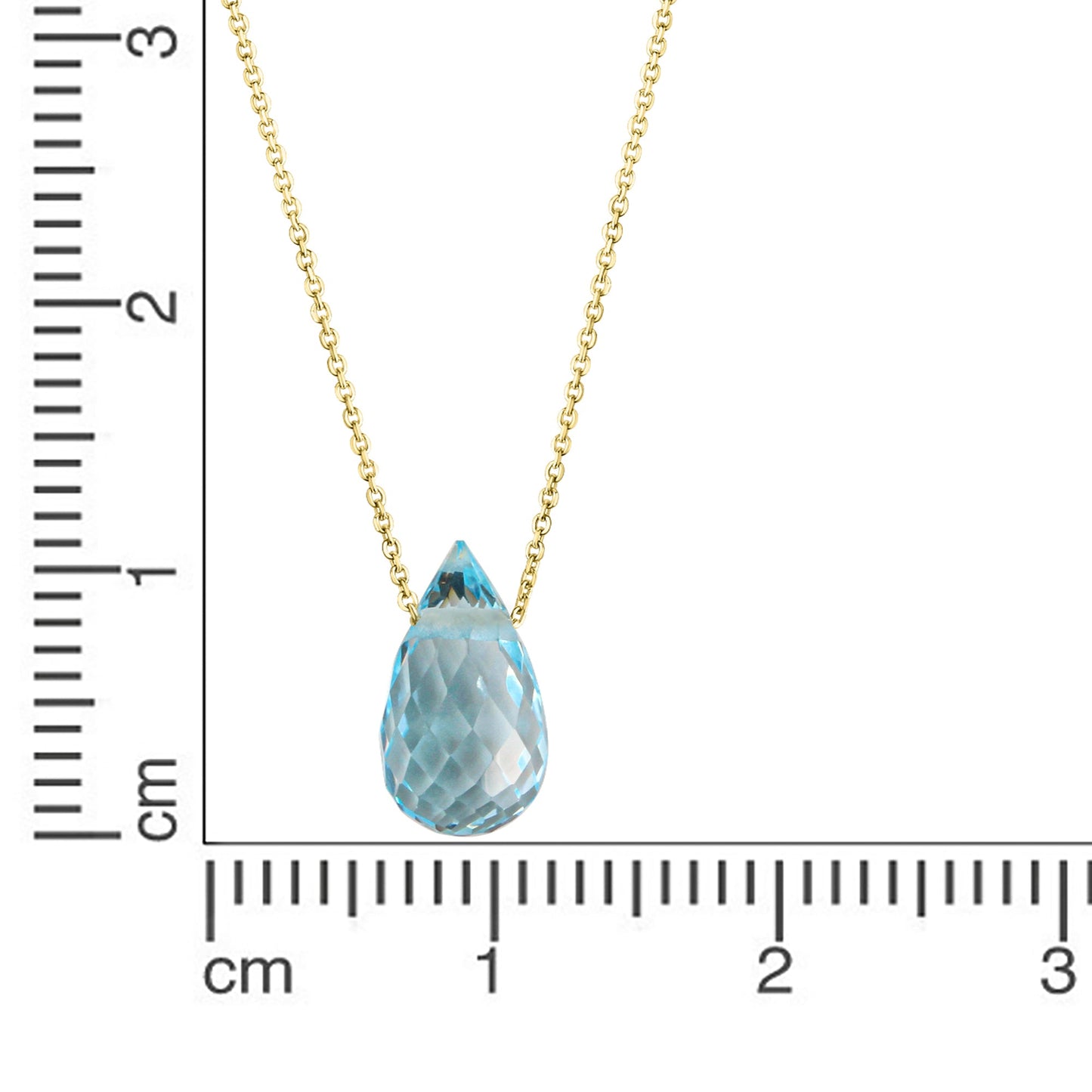 Halskette Ankerkette 375/- Gold 45,0cm Blautopas beh.
