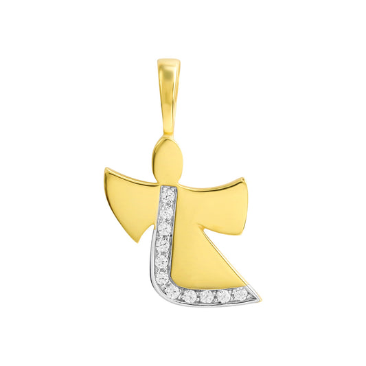 Vivance - Anhänger Motiv Engel aus 333 Gelbgold bicolor mit Zirkonia