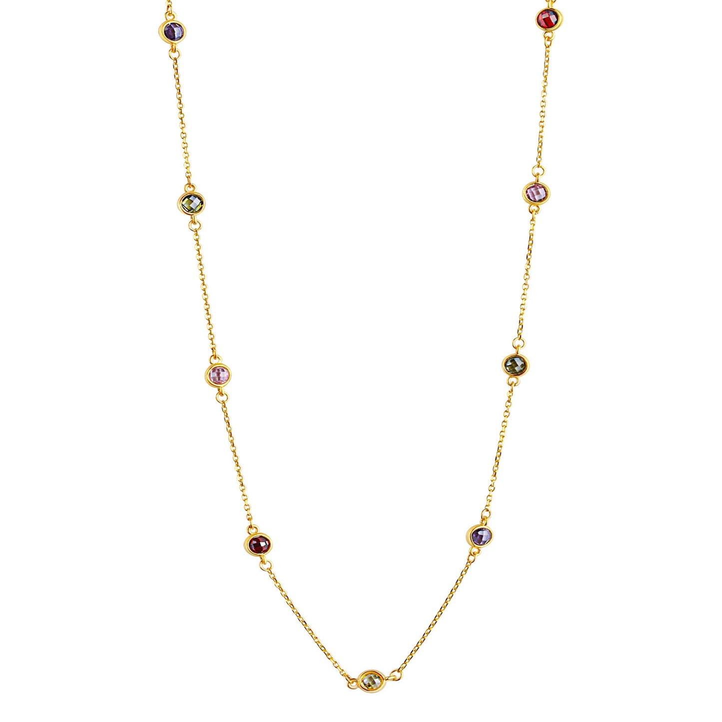Halskette Ankerkette 375/- Gold vergoldet 45,0cm Zirkonia