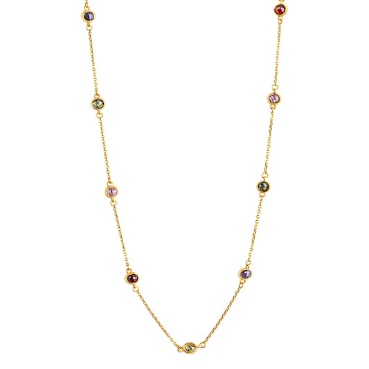 Celesta Gold - Collier 375 Gelbgold mit bunten Zirkonia