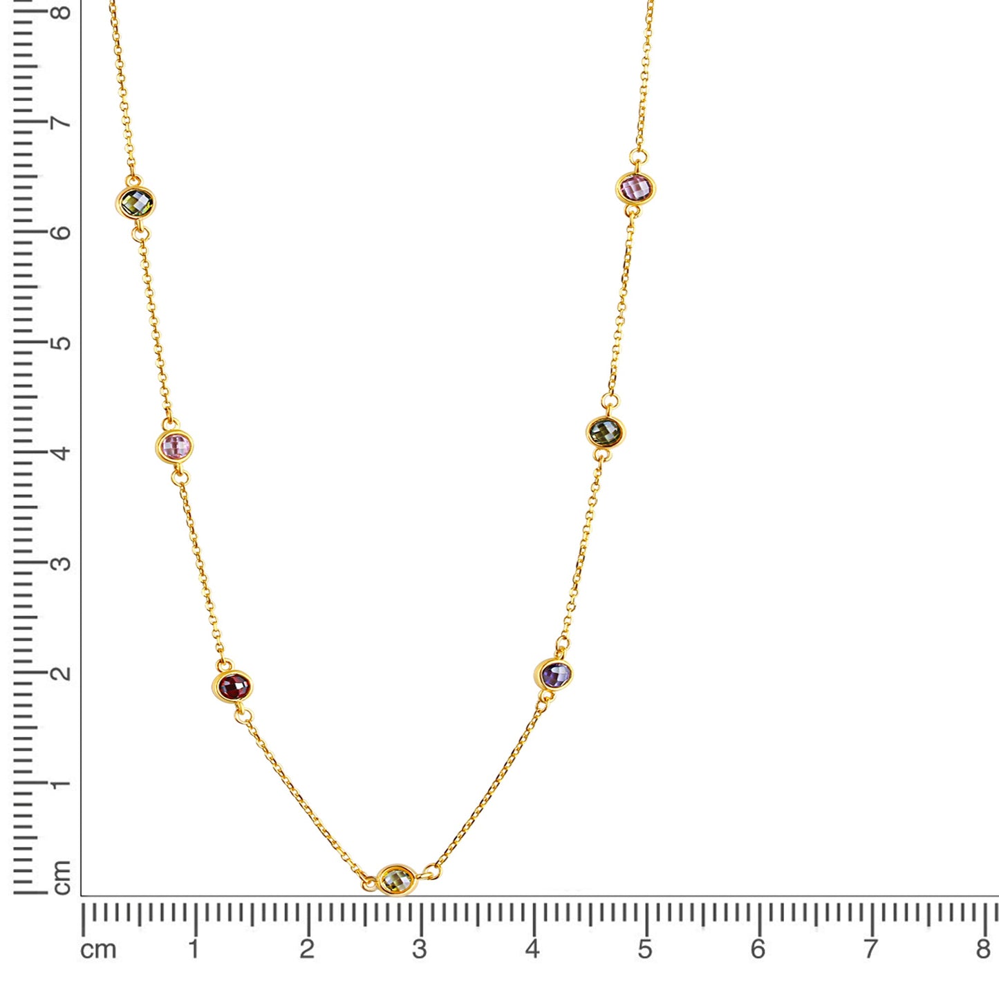 Halskette Ankerkette 375/- Gold vergoldet 45,0cm Zirkonia