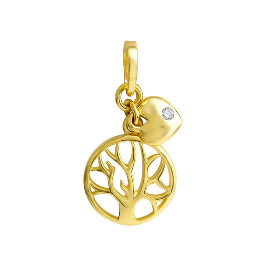 Vivance - Anhänger aus 333/- Gelbgold Motiv Lebensbaum/Herz 1 Zirkonia