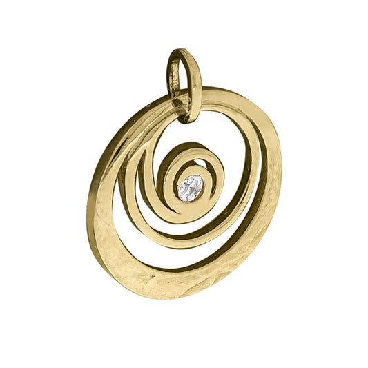 Vivance - Anhänger aus 333/- Gelbgold glanz/Struktur mit 1 Zirkonia