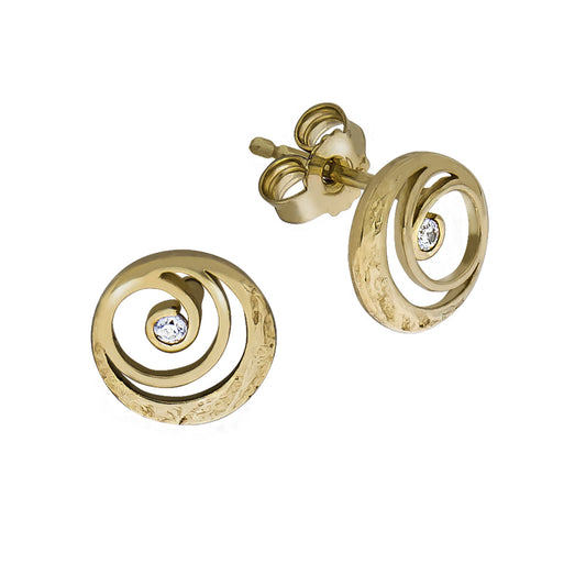 Vivance - Ohrstecker aus 333/- Gelbgold glanz/Struktur 2 Zirkonia