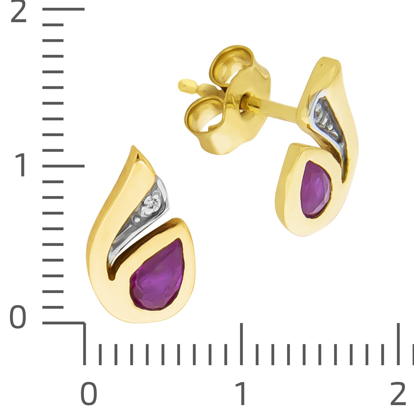 Ohrstecker 333/- Gold 1,1cm Rubin