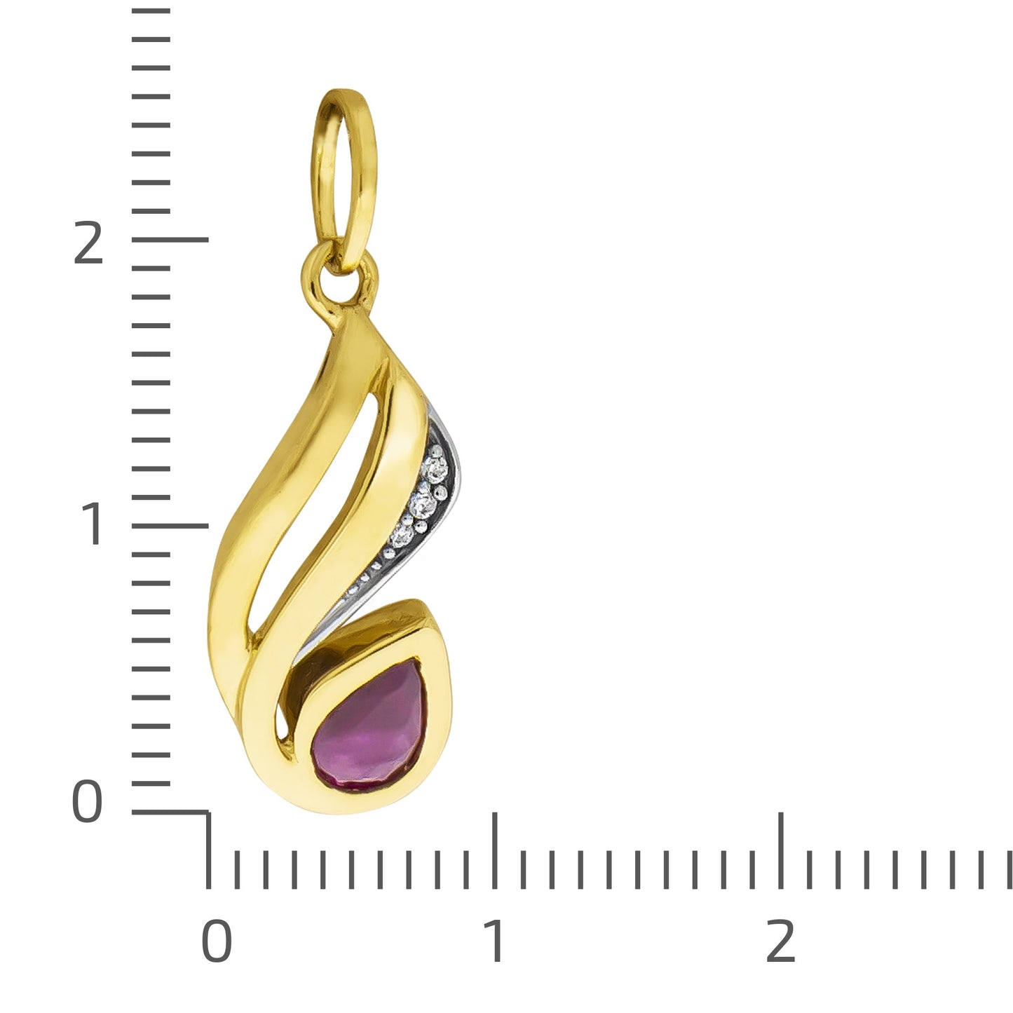Anhänger 333/- Gold 2,5cm Rubin