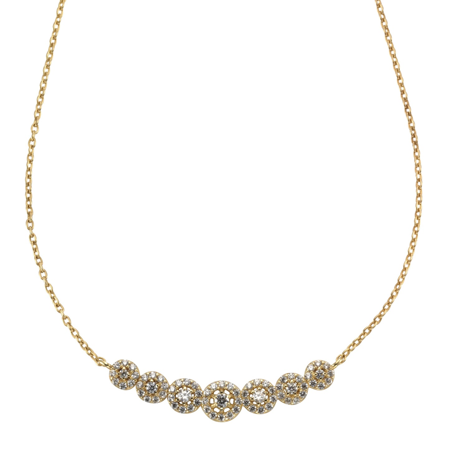 Halskette Ankerkette 585/- Gold rhodiniert (teil) 45,0cm Zirkonia