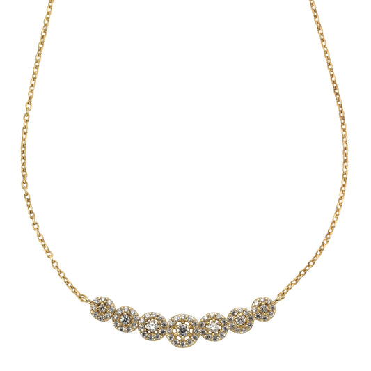 Fascination by Ellen K. - Damen-Halskette 585 Gold mit funkelnden weißen Zirkonia 42/45cm lang