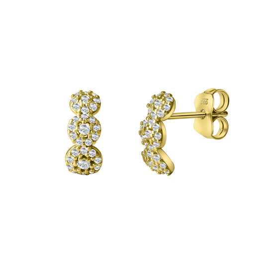 Fascination by Ellen K. - Damen-Ohrstecker 585 Gold zweifarbig glänzend mit Zirkonia
