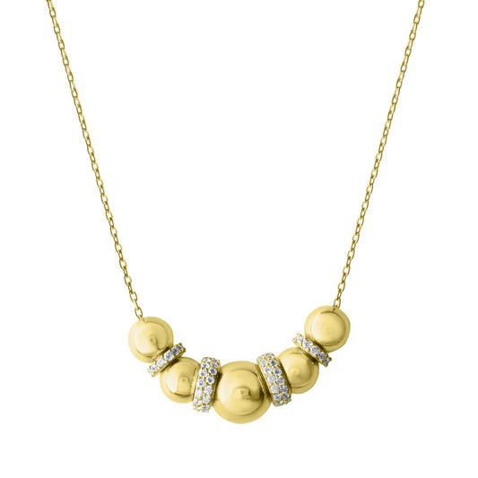 Fascination by Ellen K. Collier 585/- Gold gelb Kugeln glanz poliert mit funkelnden weißen Zirkonia