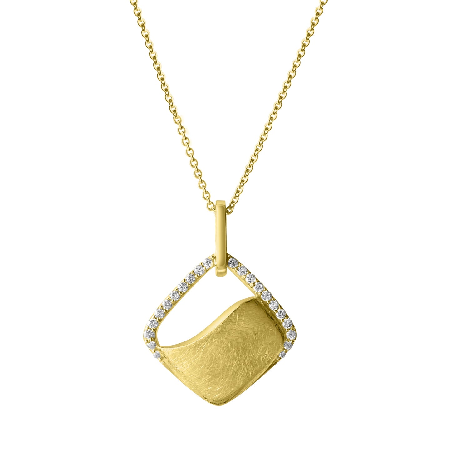 Halskette Ankerkette 585/- Gold rhodiniert (teil) 45,0cm Zirkonia