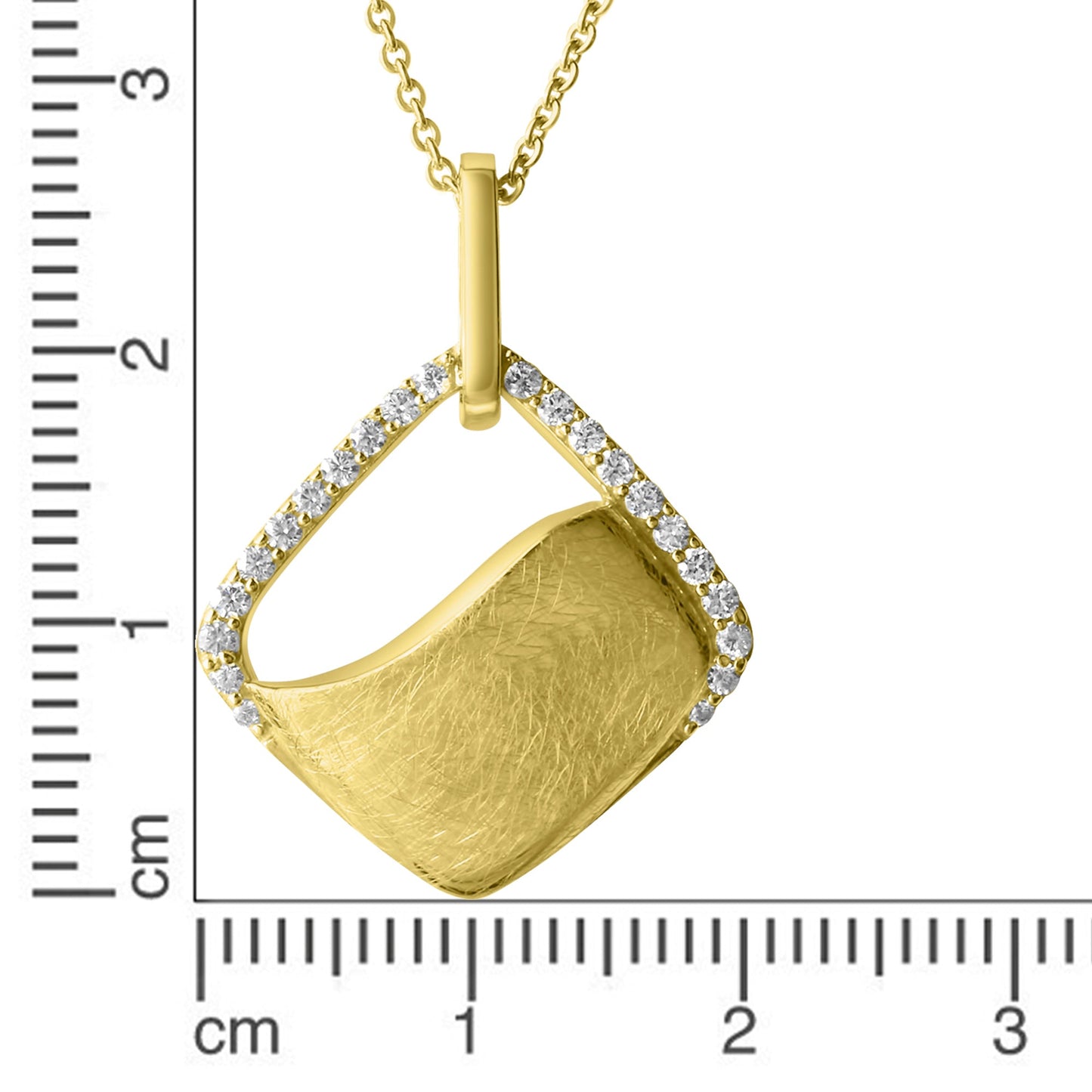 Halskette Ankerkette 585/- Gold rhodiniert (teil) 45,0cm Zirkonia