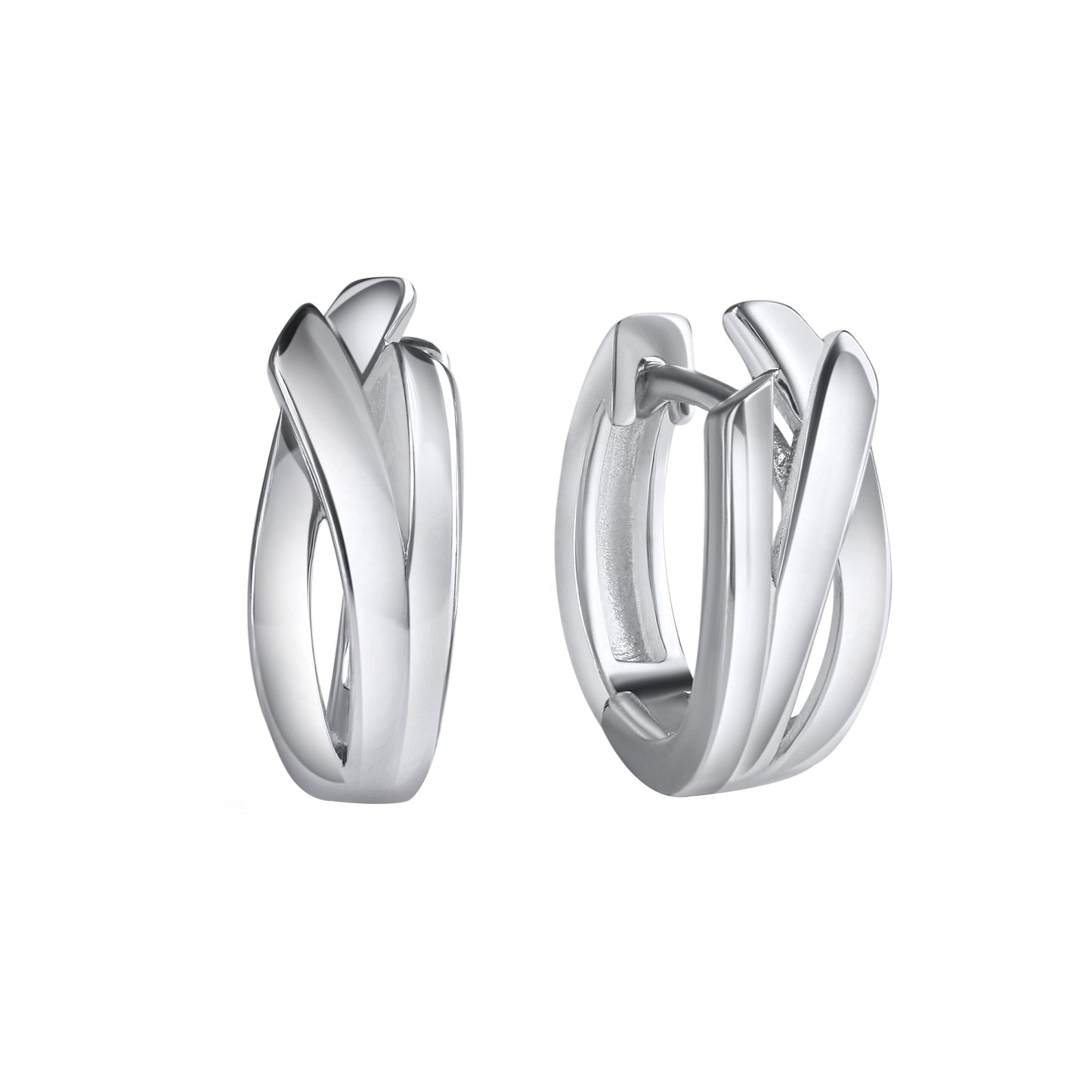 Klappcreolen 925/- Sterling Silber rhodiniert 1,4cm