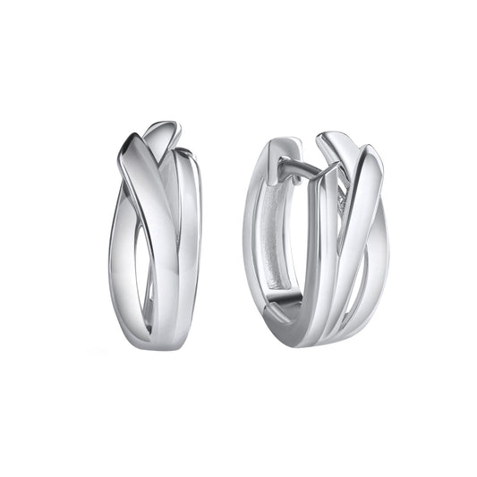 Klappcreolen aus 925/- Sterling Silber rhodiniert mit 1,4cm Durchmesser