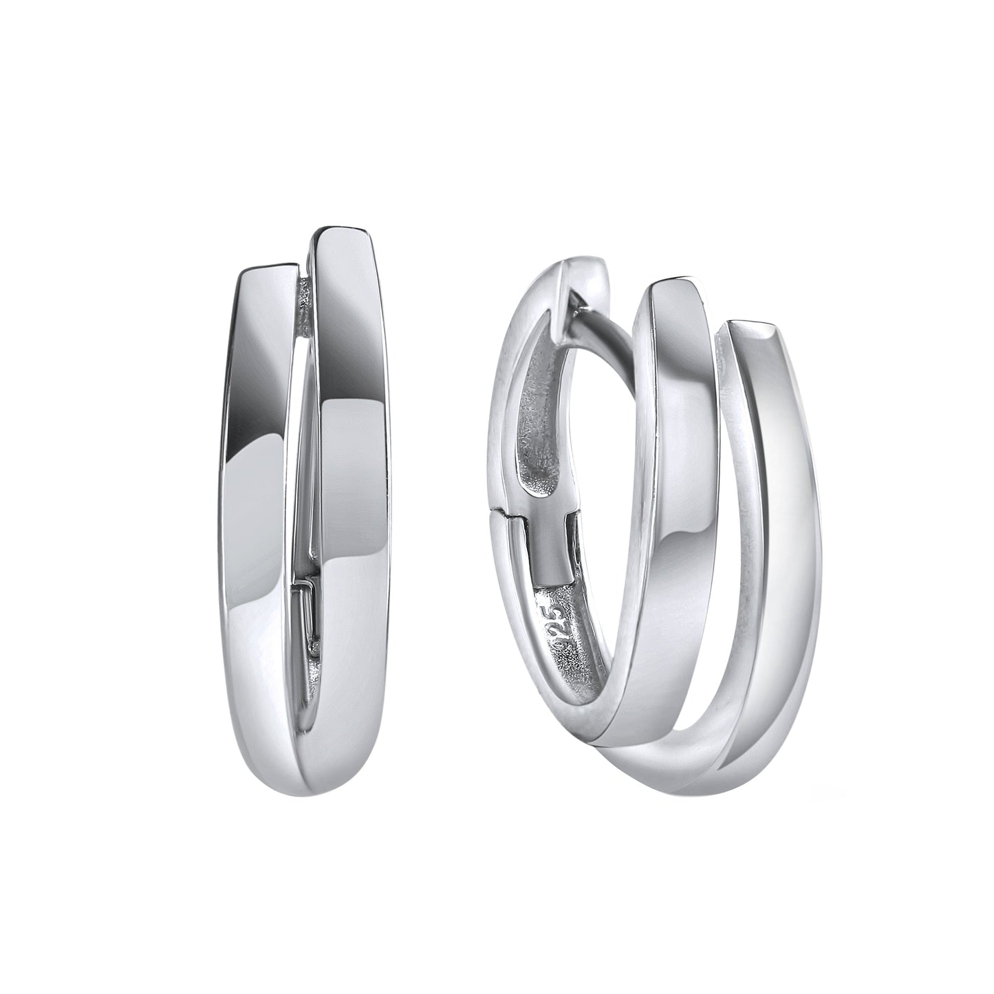 Klappcreolen 925/- Sterling Silber rhodiniert 1,5cm