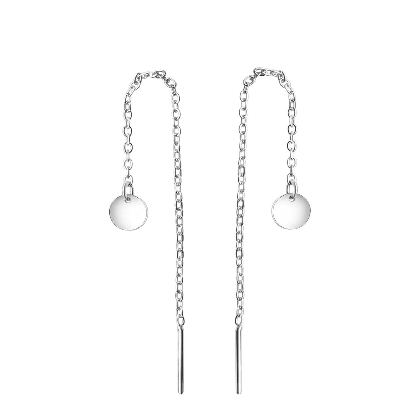 Durchziehohrringe 925/- Sterling Silber rhodiniert 8,5cm
