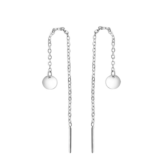 Celesta Durchzieh-Ohrringe 925/- Sterling Silber rhodiniert mit Plättchen