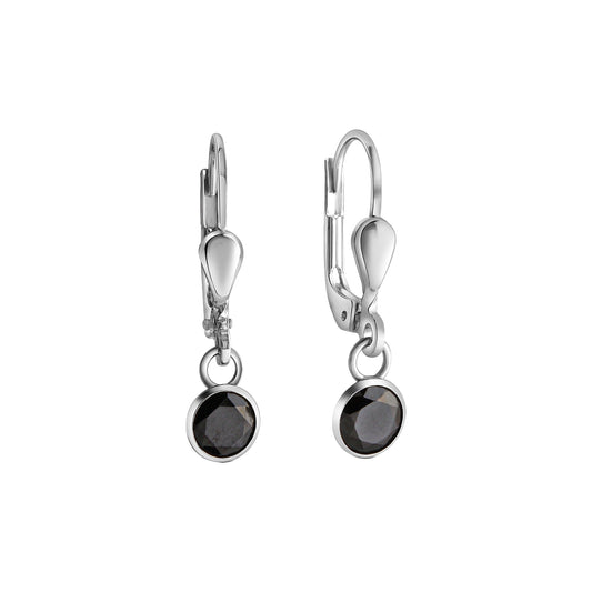 Ohrhänger aus 925 Sterling Silber rhodiniert mit Zirkonia schwarz