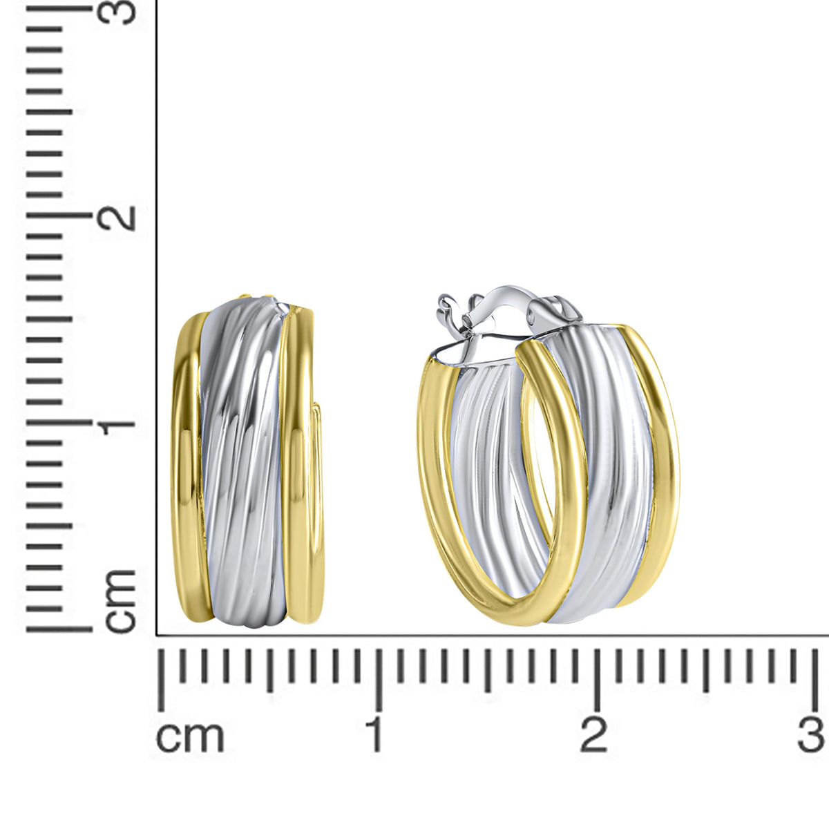 Creolen 925/- Sterling Silber rhodiniert (teil) 1,6cm