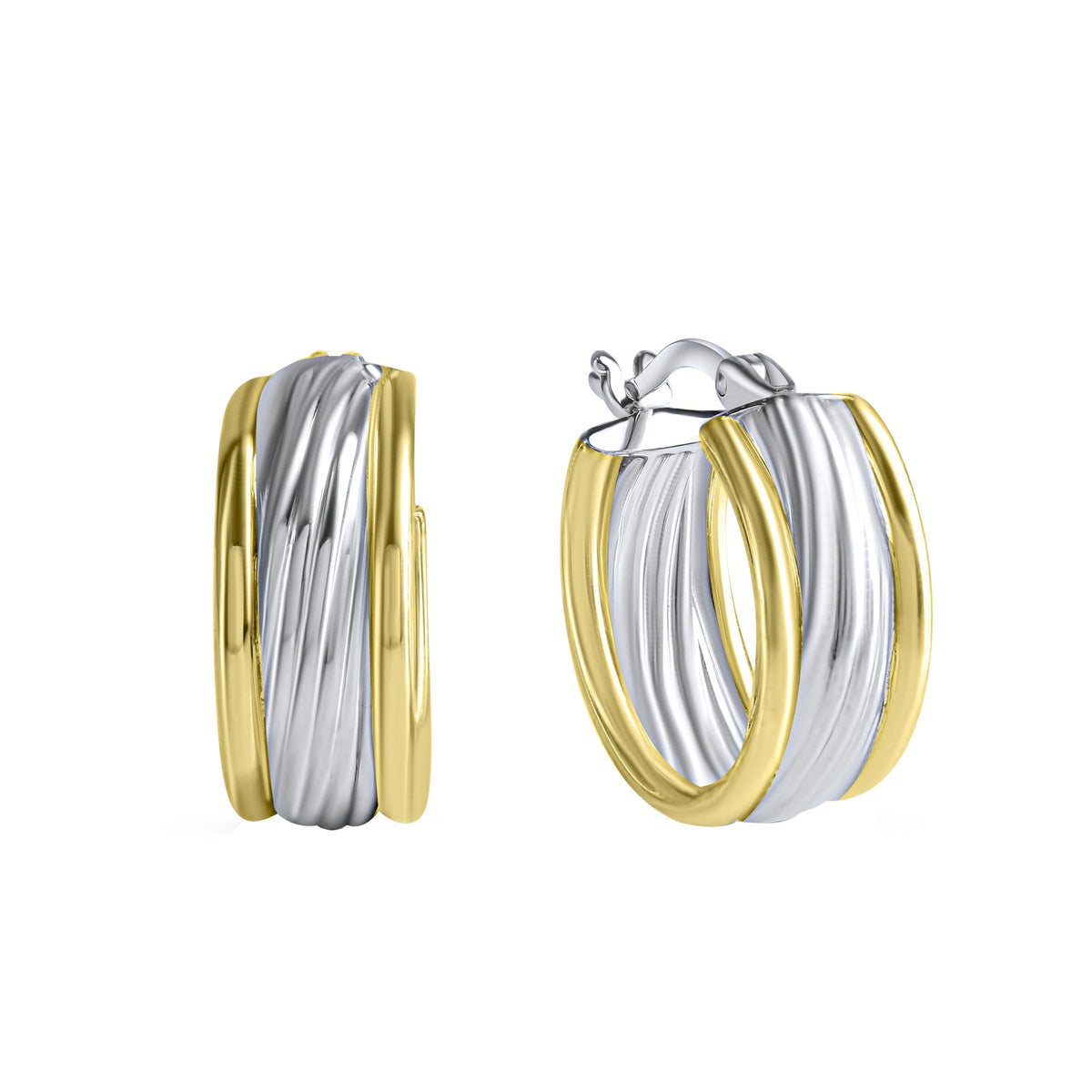 Creolen 925/- Sterling Silber rhodiniert (teil) 1,6cm