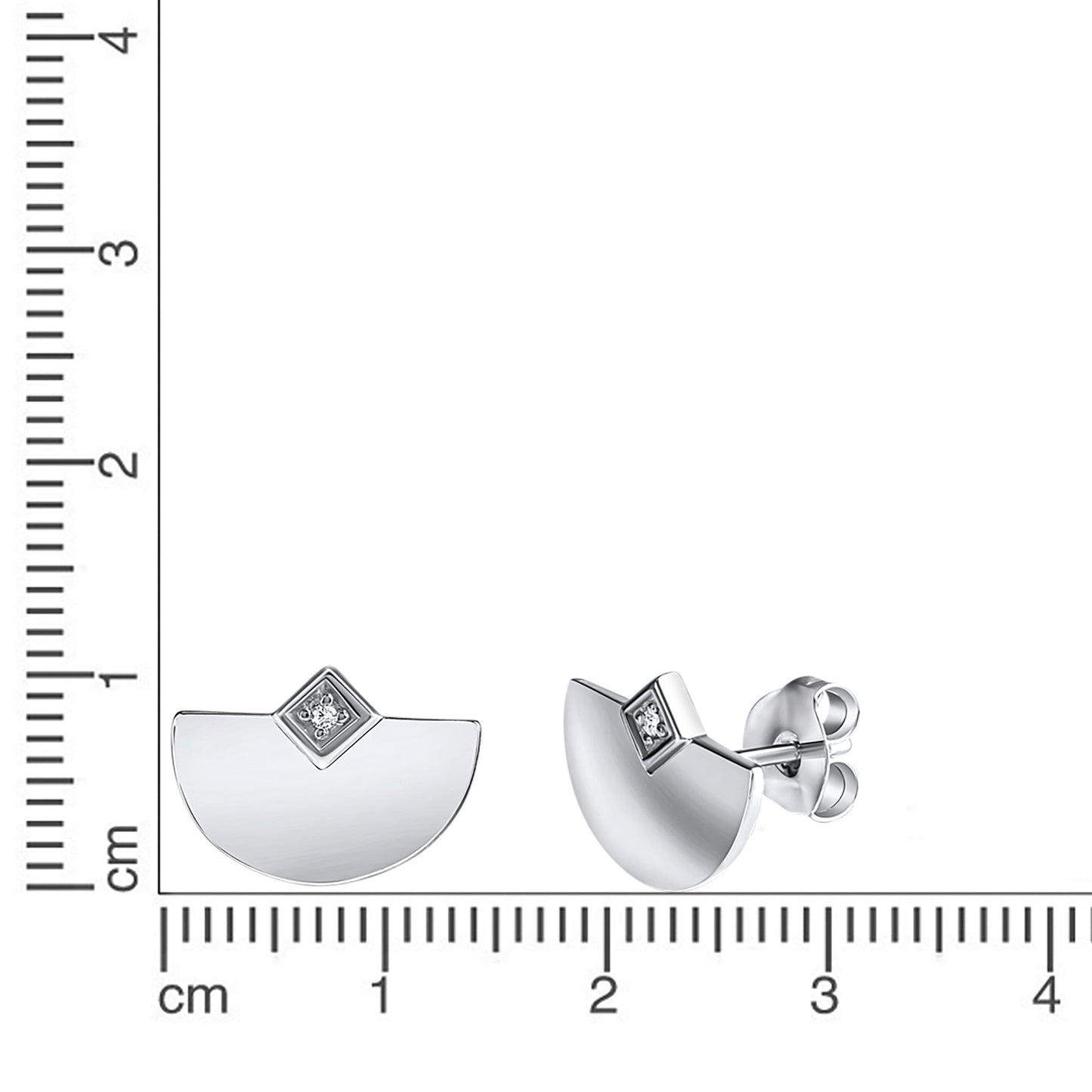 Ohrstecker 925/- Sterling Silber rhodiniert 0,9cm Zirkonia